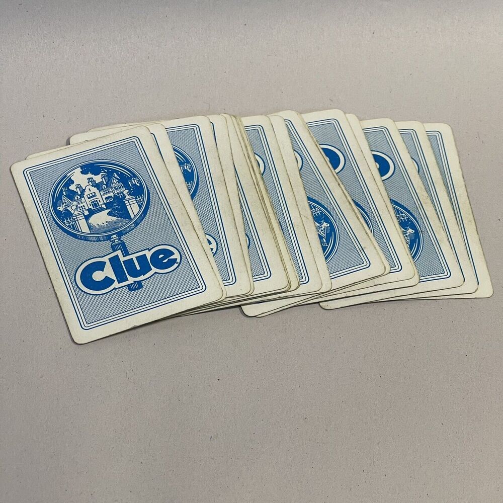 Clue 1992 Game Parker Bros. Classic Detective Replacement Parts/Pieces-21‎ Cards